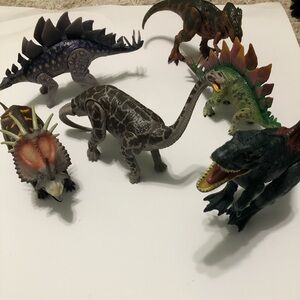 Kid Galaxy Reptile Dinosaur 6 dinosaur lot plastic poseable figurines. Toys fun